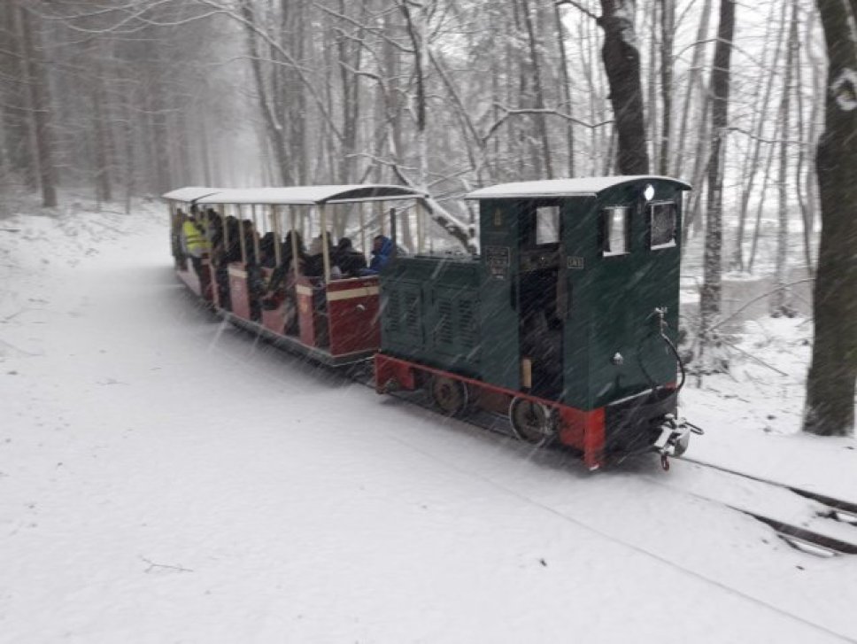 Stumpfwaldbahn auf schneebedeckter Strecke