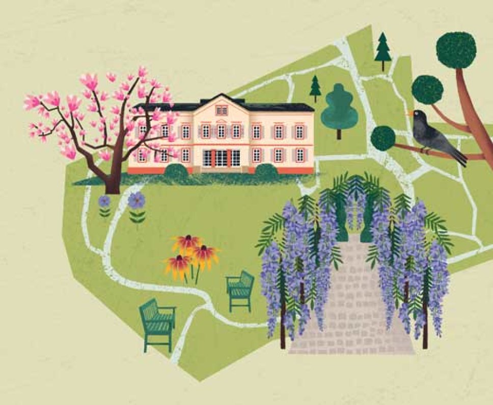 Ilustration vom Schloßpark Weinheim