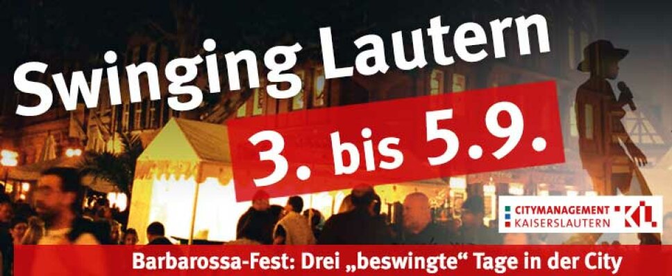 Werbeplakat mit der Aufschrift Swinging Lautern