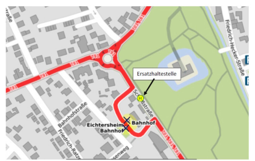 Eichtersheim Umleitung ERsatzhalt Schlossstraße
