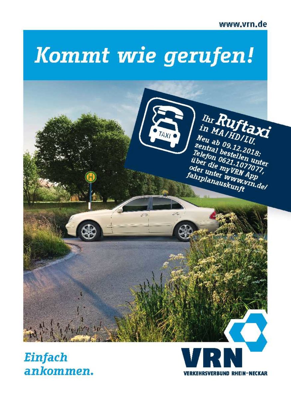 18010 Vrn Postkarte 148x105 +3mm _ruftaxi 2018 Rz02 Vorderseite